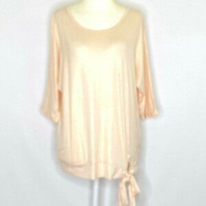 MISS TOPS Studio M S/S Gold Shimmer Blush Pink Top